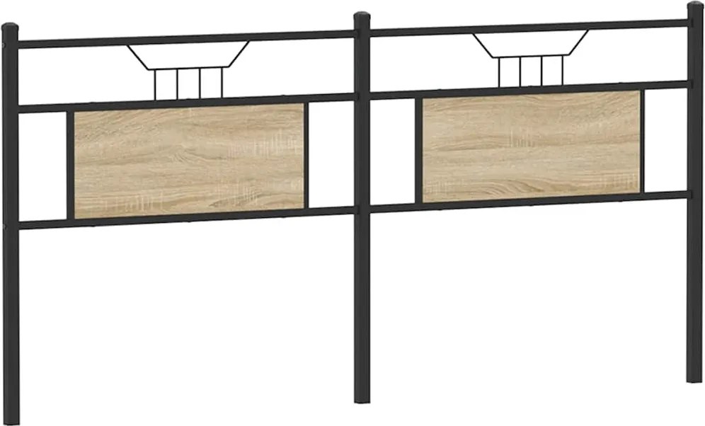 vidaXL sonoma tölgy színű szerelt fa és acél csere fejtámla 180 cm
