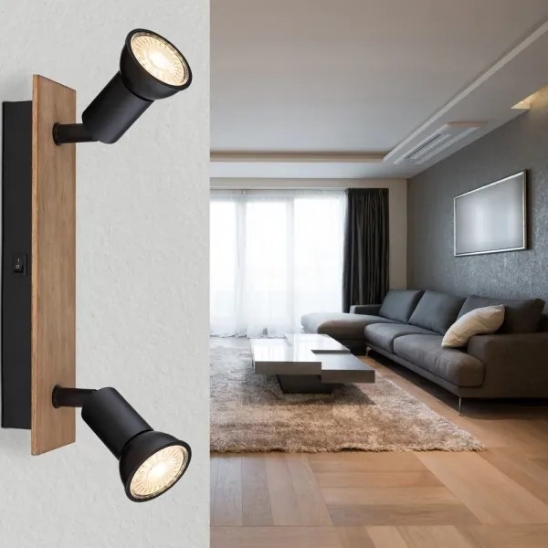 Globo 57998-2W - DREW 2xGU10/35W spotlámpa fa/fekete