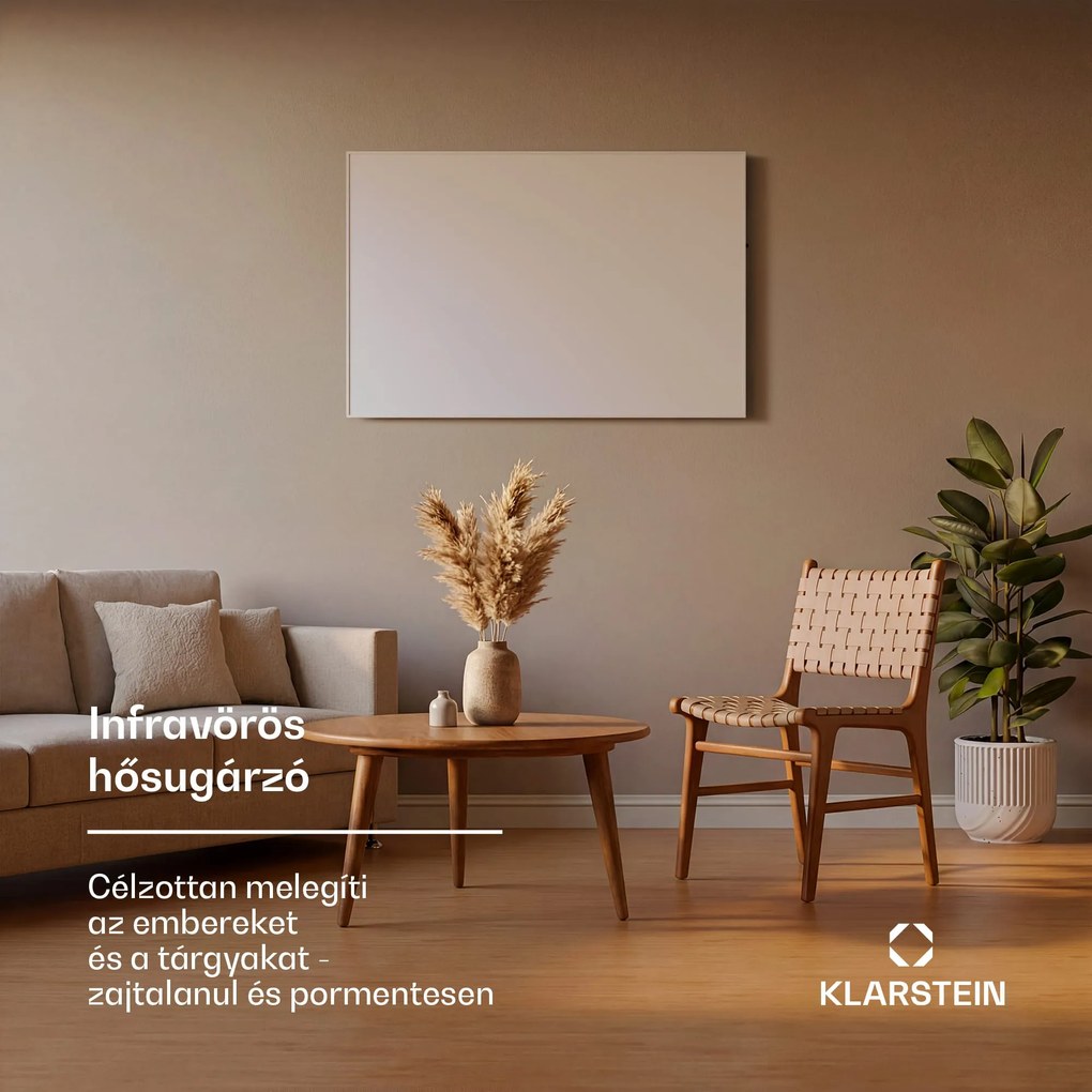 Klarstein Wonderwall 960 Smart, infravörös hősugárzó, 80 x 120 cm, 960 W, heti időzítő, IP24, fehér