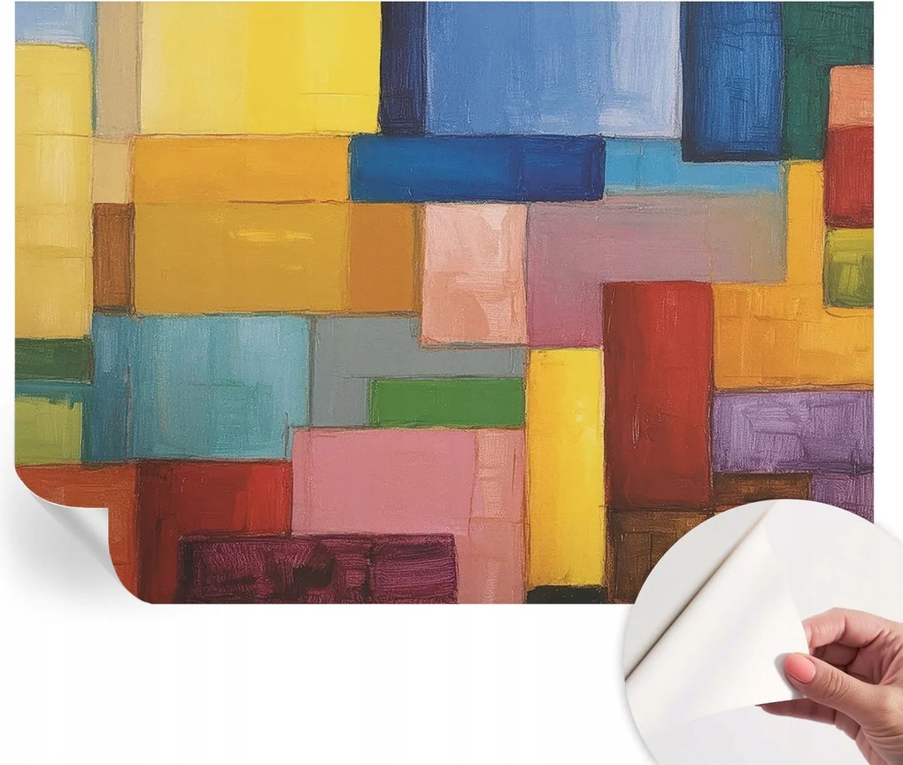 Matt öntapadós fotótapéta Falra Színes téglalapok 312x219 cm