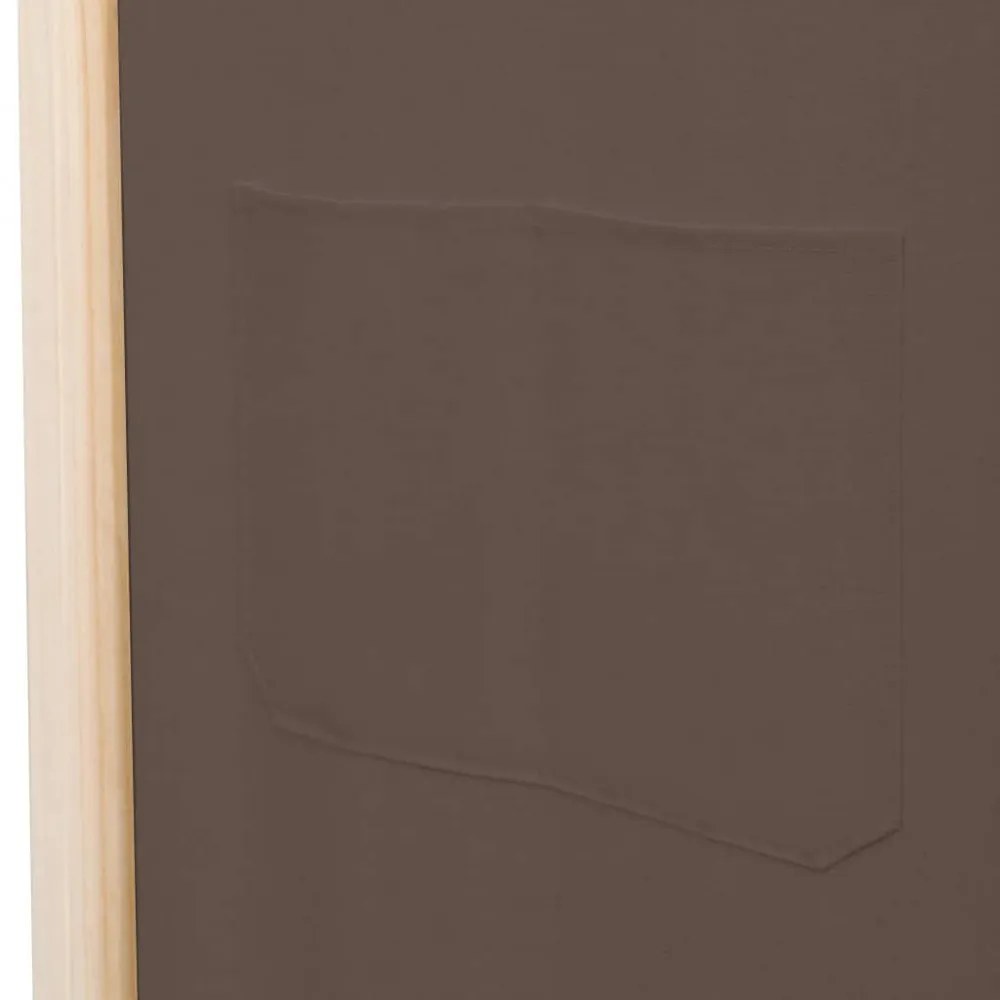 barna 5-paneles szövetparaván 200 x 170 x 4 cm