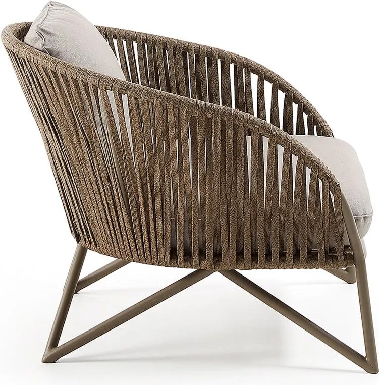 Világosszürke-barna fém kerti fotel Branzie – Kave Home