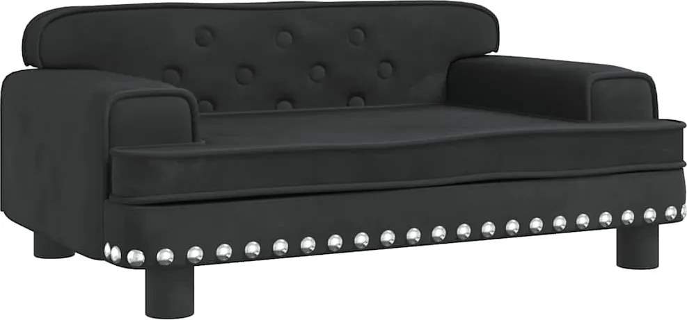 vidaXL fekete bársony kutyaágy 70 x 45 x 30 cm
