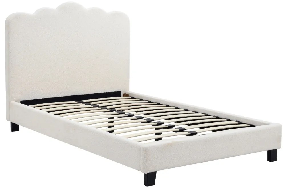 Krém Bouclé Kárpitozott Ágy 120x200 CRATER