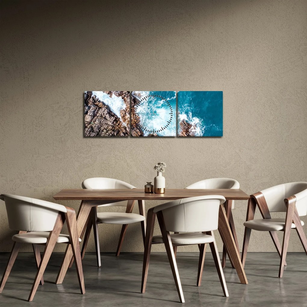 Kép a sziklák és a tenger (órával) (90x30 cm)