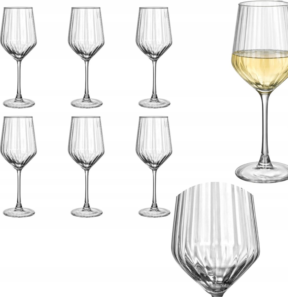 Vörösboros pohár szett 6 db-os Szett 515 ml klasszikus üveg