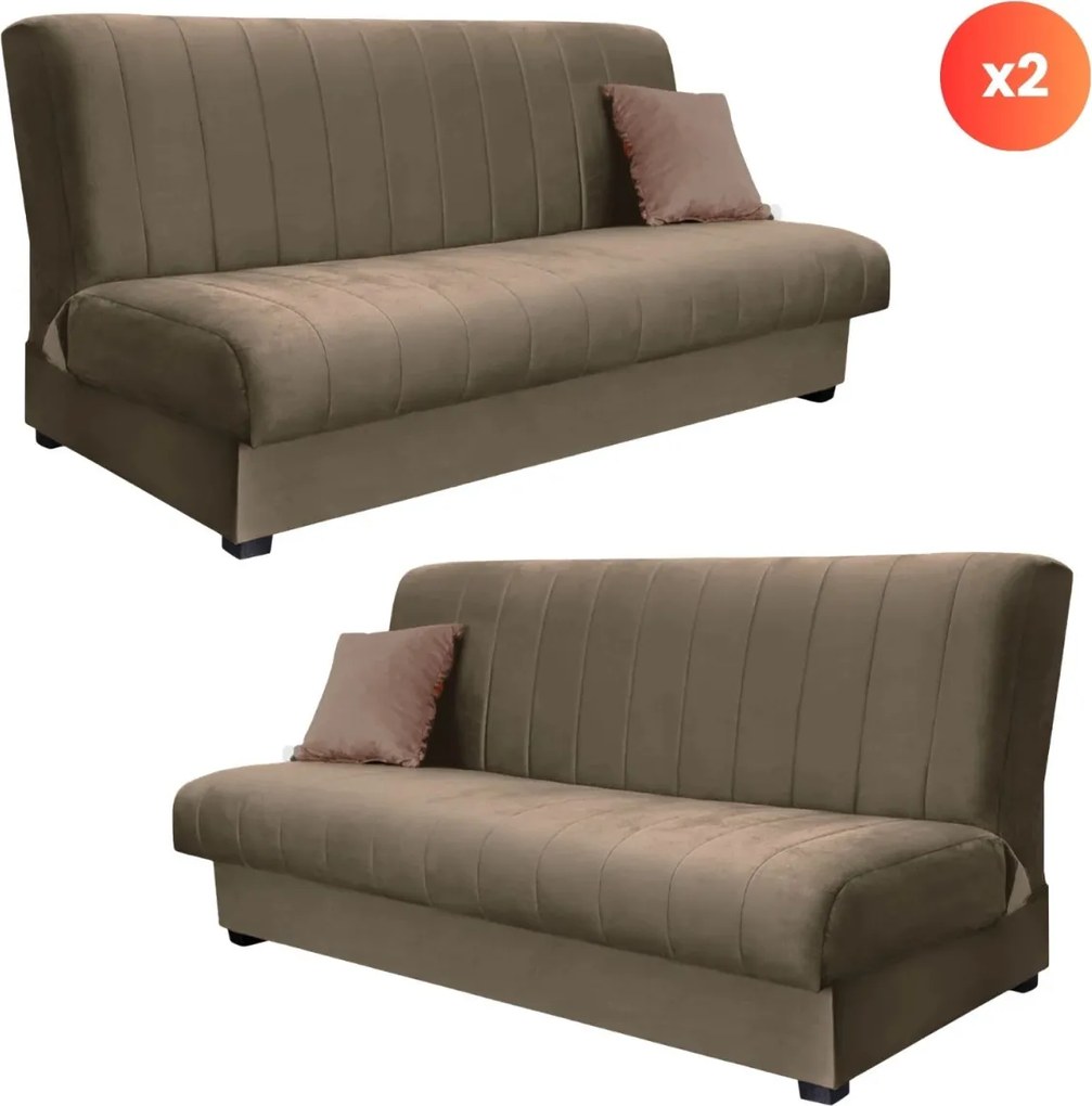 2 db-os szett, ágyazható kanapé bézs színben SIGMA