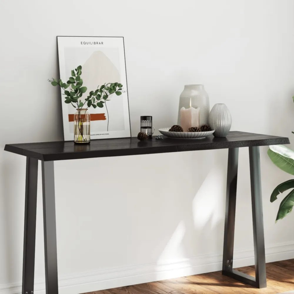sötétbarna kezelt tömör asztallap 140x50x(2-4) cm