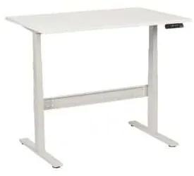 Manutan Expert irodai asztal, elektromosan állítható magasság, 160 x 80 x 62,5 - 127,5 cm, egyenes kivitel, ABS 2 mm, világosszürke