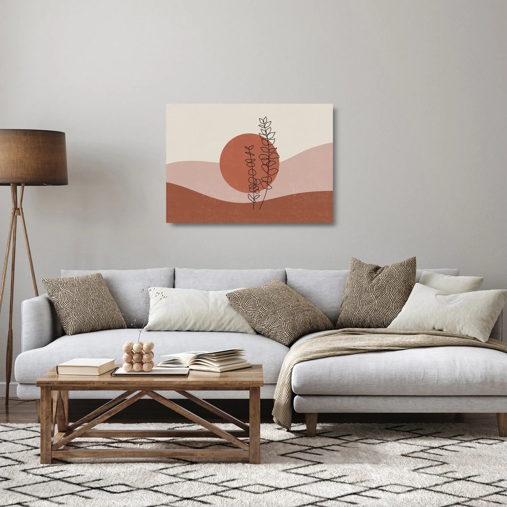 Üveg kép - Boho levelek N⁰1 (70x50 cm)