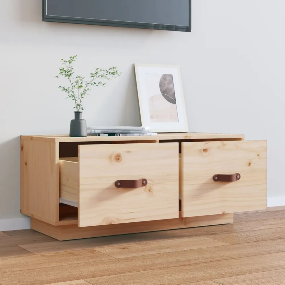 tömör fenyőfa TV-szekrény 80 x 34 x 35 cm
