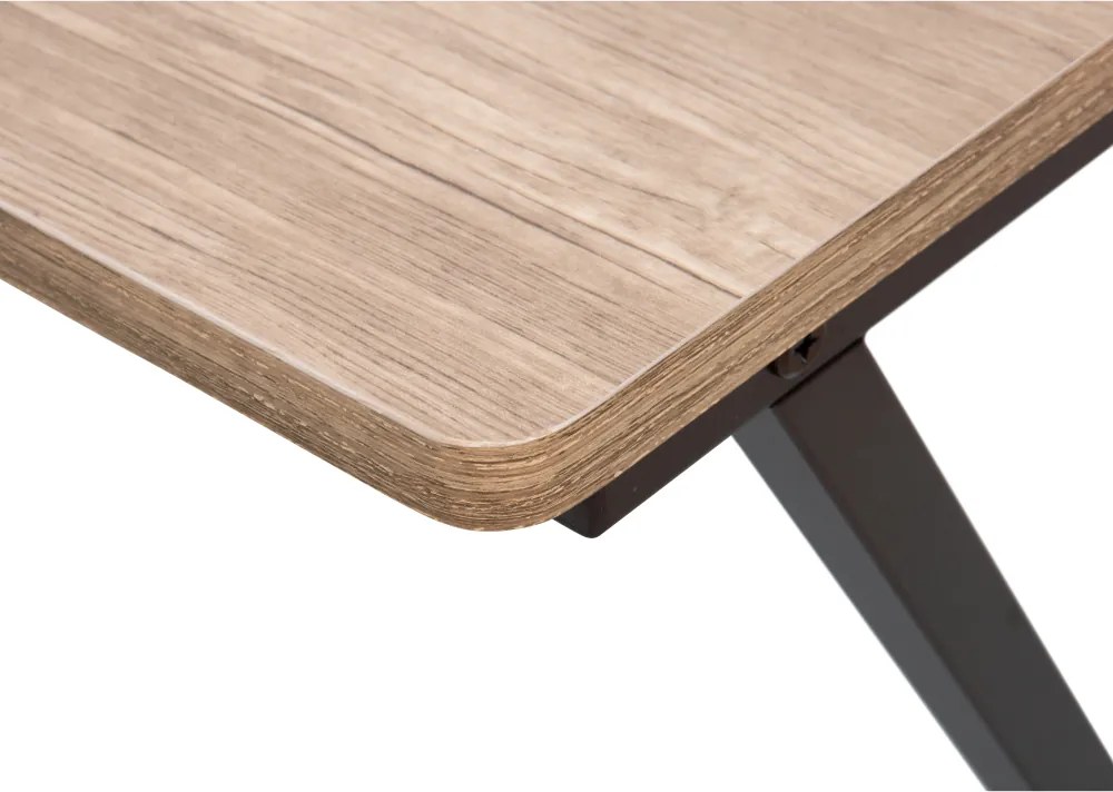 Számítógépasztal, tölgy/fekete, OFIS