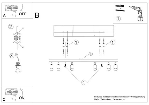 Sollux SL.1380 - Spotlámpa WINX 6xGU10/10W/230V fekete/réz