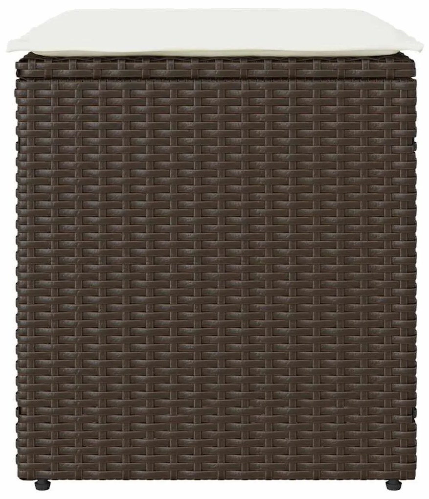 2 db barna polyrattan kerti szék párnával 40x40x43 cm