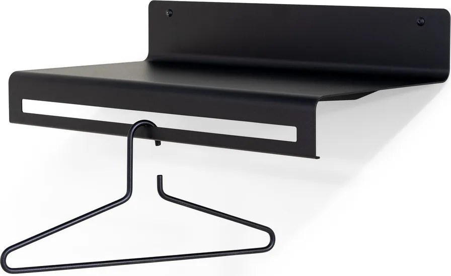 Fekete fém fali fogas polccal 60 cm Sway – Spinder Design