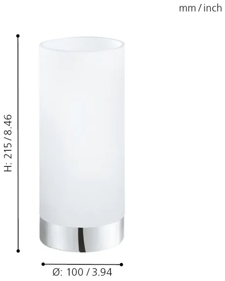 Eglo 95776 - Asztali lámpa DAMASCO 1 1xE27/60W/230V