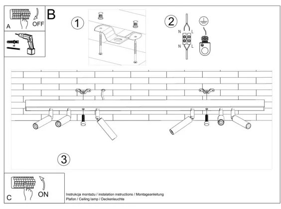 Spotlámpa EYETECH 6xG9/12W/230V fekete
