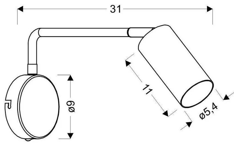Fekete fém fali lámpa Tina – Candellux Lighting