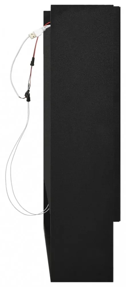 fekete MDF tükrös fürdőszobaszekrény 80 x 15 x 60 cm