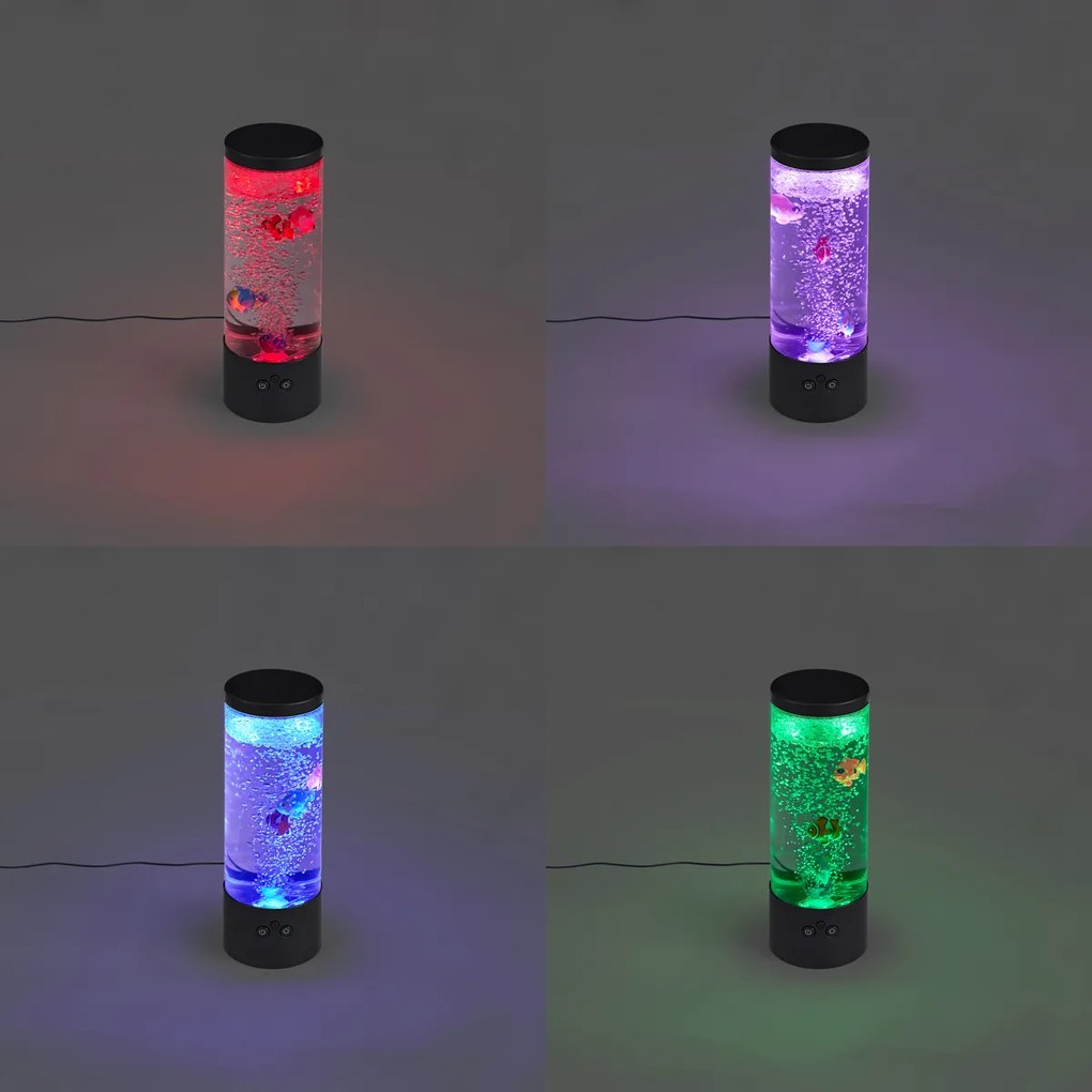 Buborékcső fekete 30 cm LED RGB-vel - Sealife