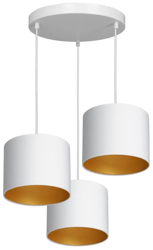 Csillár zsinóron ARDEN 3xE27/60W/230V fehér/arany