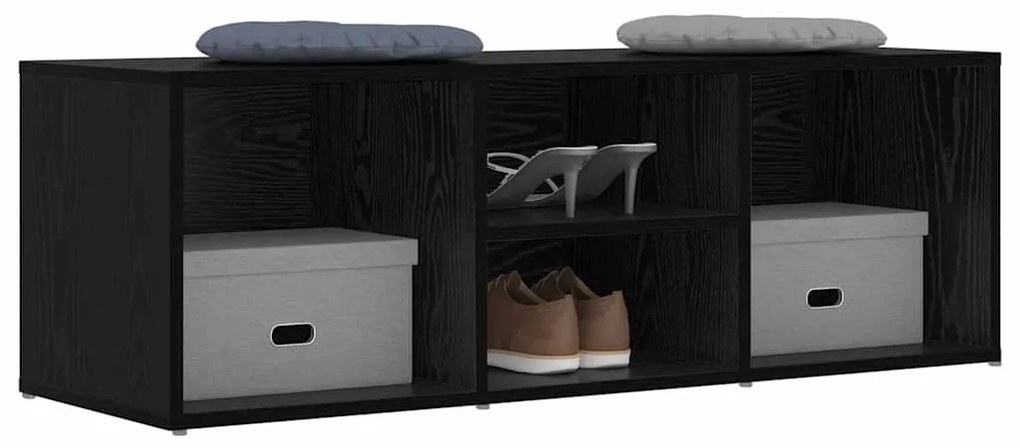 Cipő tárolópad polcokkal Musta tammi 102 x 35 x 35 cm Faanyag