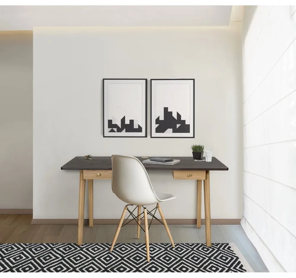 Íróasztal tölgyfa dekorral 70x140 cm Nice – Woodman