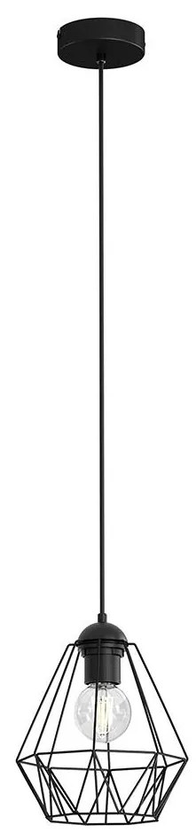 Csillár zsinóron BERGEN 1xE27/60W/230V fekete