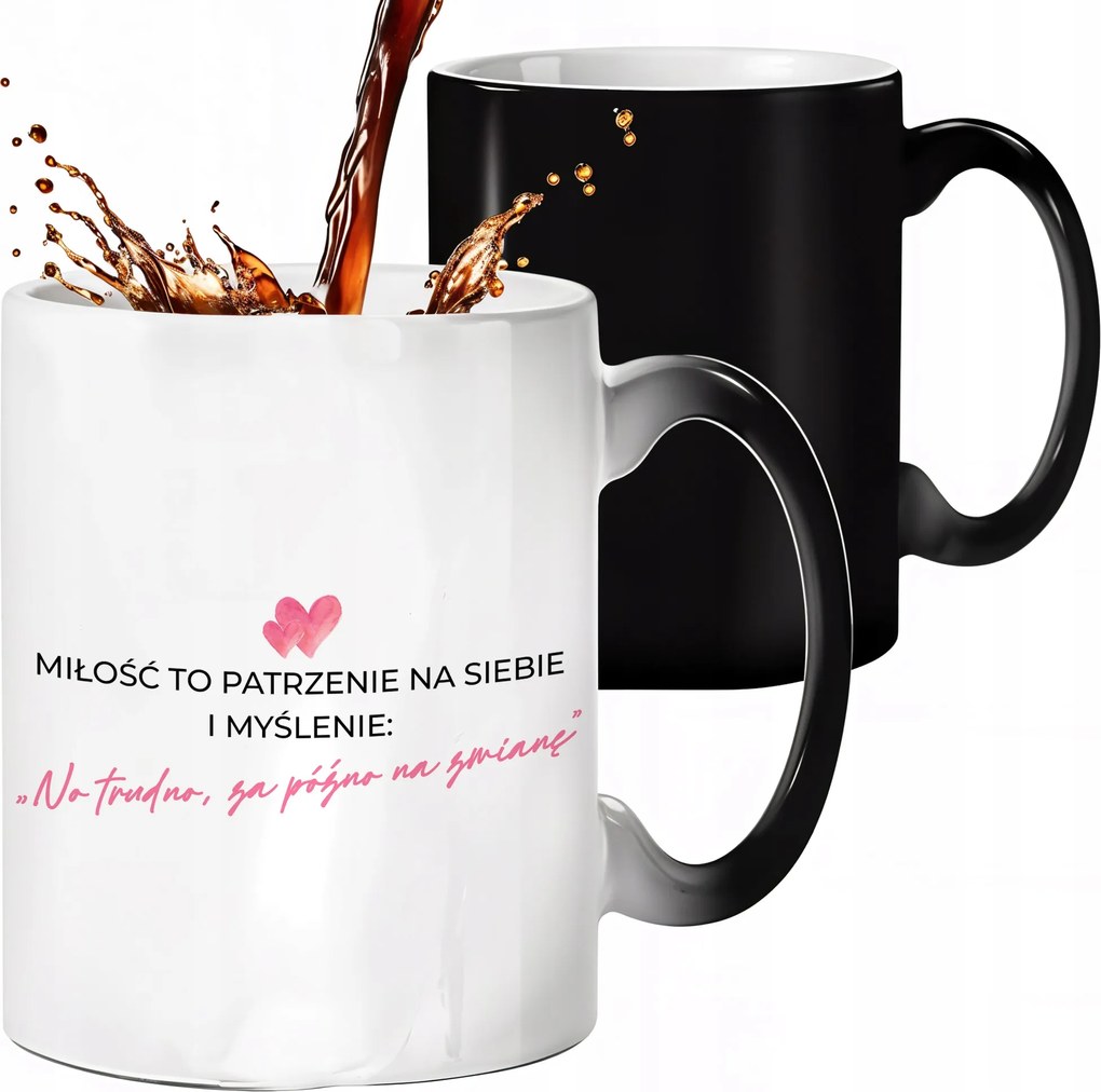 Mágikus Bögre Fekete Matt Késő Változtatás Sláger Valentin-nap Évforduló