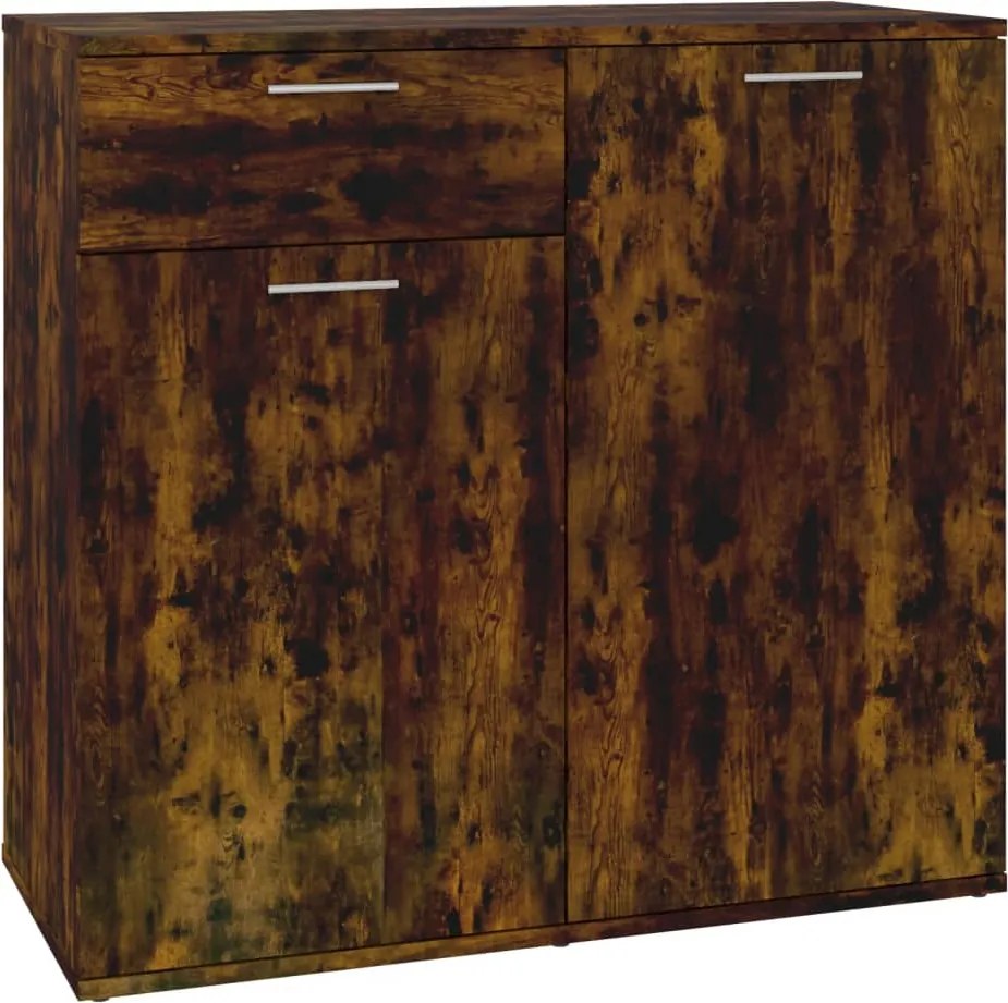 vidaXL füstös tölgy színű szerelt fa tálalószekrény 80x36x75 cm