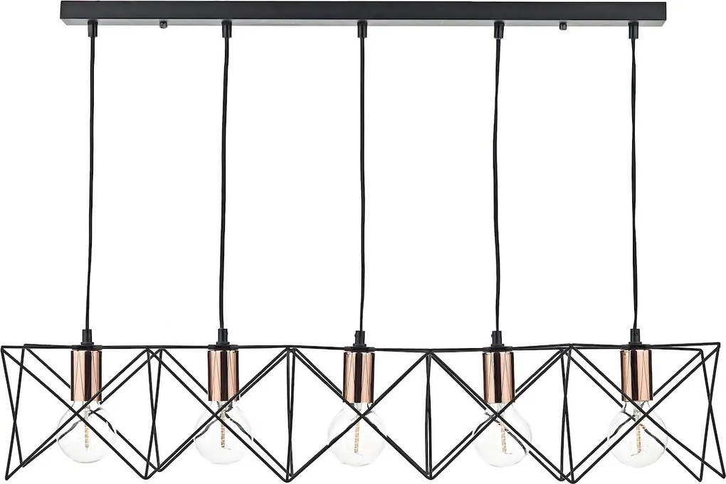 Dar lighting modern függeszték midi fekete réz darmid0522