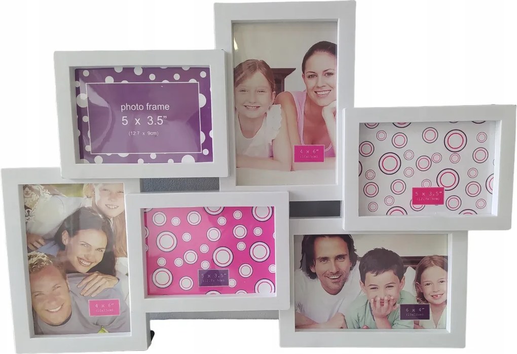 Szuper ajándék karácsonyra Képkeret 6 kép Fehér 45 x 32 cm