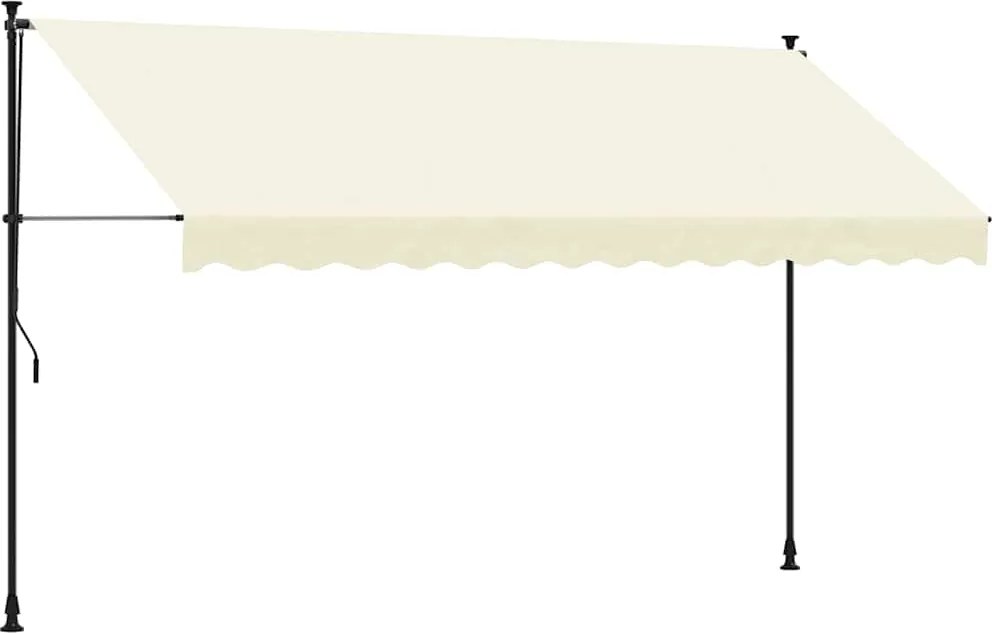 vidaXL krémszínű szövet és acél feltekerhető napellenző 350 x 150 cm