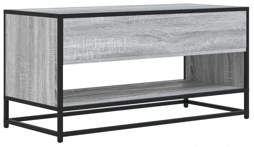 szürke sonoma színű szerelt fa és fém TV-szekrény 91x40x46 cm