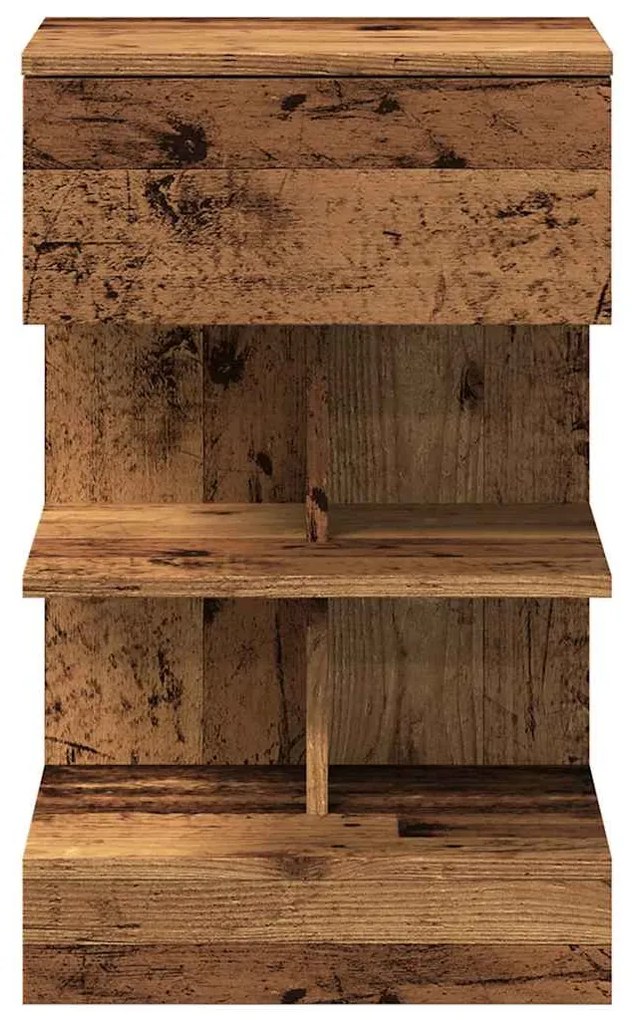 Éjjeliszekrények 2 db Régi fa 40x35x65 cm Gépesített fa