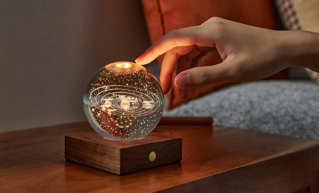 Asztali lámpácska 3D lézerrel készült mintával, többféle - Gingko Motiv: dešťový mrak