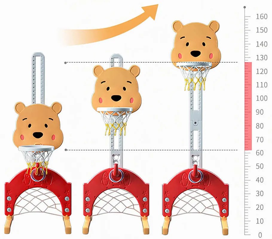 4 az 1-ben állítható magasságú gyerek játékszett, narancs-sárga