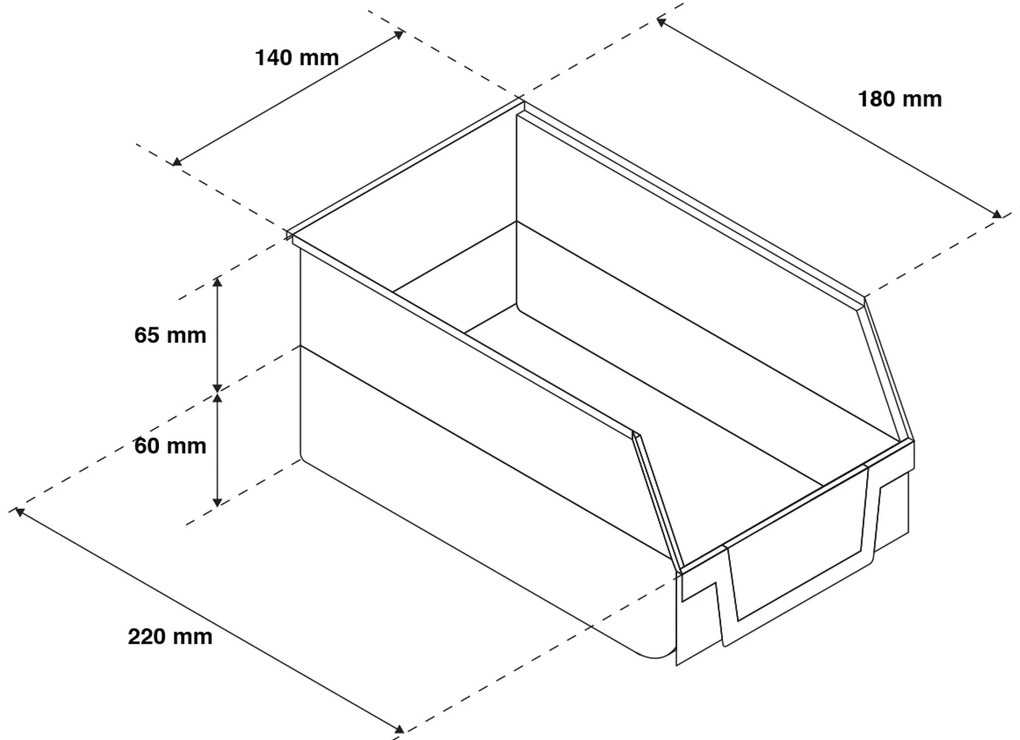 Műanyag box, 220 mm