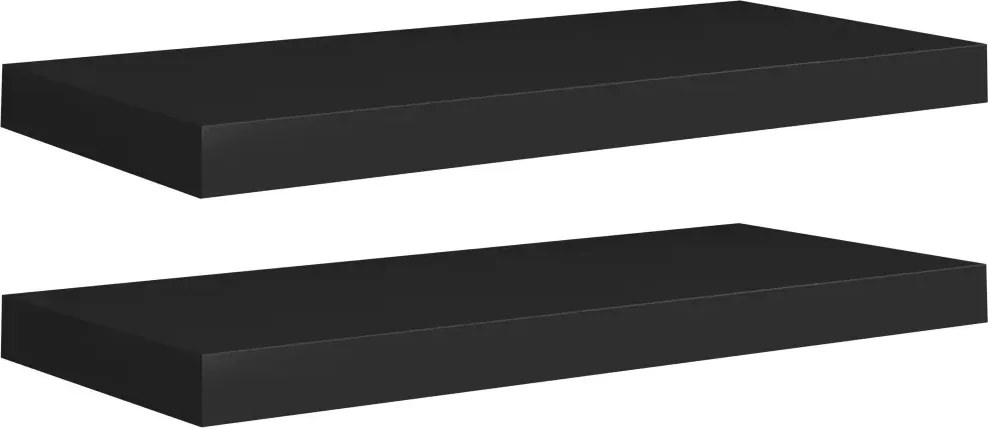 Polcok 2 Db Fekete Mdf 60 x 23 CM