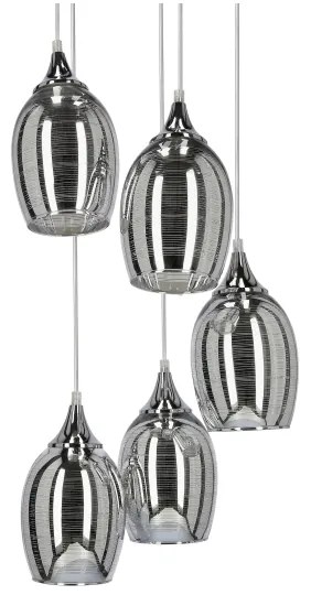 Csillár zsinóron MARINA 5xE27/60W/230V króm