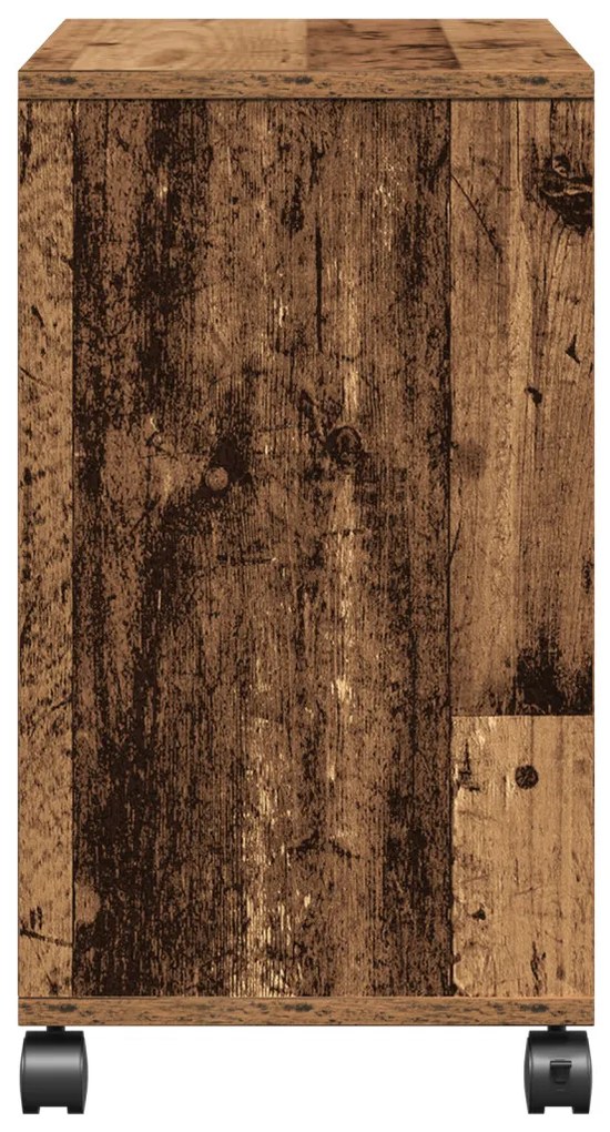 Görgős Oldalsó Asztal Régi Fa 50x30x55 cm Mérnöki Fa