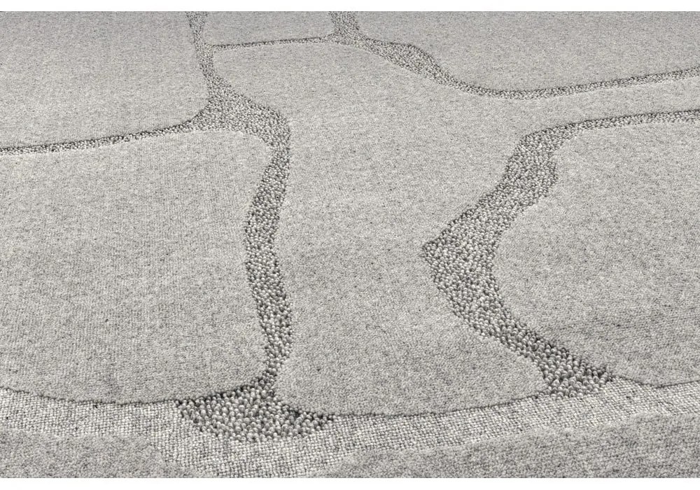 Szürke gyapjú kerek szőnyeg ø 133 cm Morphic Organica – Agnella