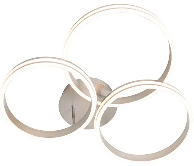 Acél mennyezeti lámpa beépített LED-del, 3 fokozatban szabályozható, 3 lámpás - Navara