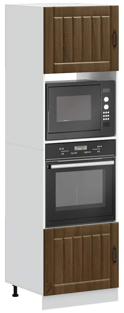 vidaXL Lucca 2 db barna tölgy színű szerelt fa sütőszekrények