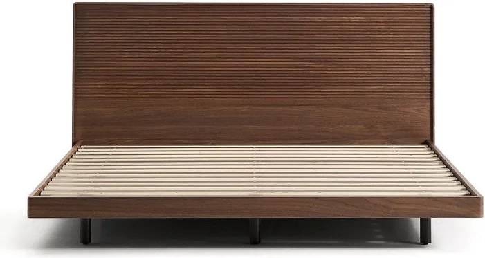 Barna nyírfa franciaágy ágyráccsal 180x200 cm Norlen – Kave Home