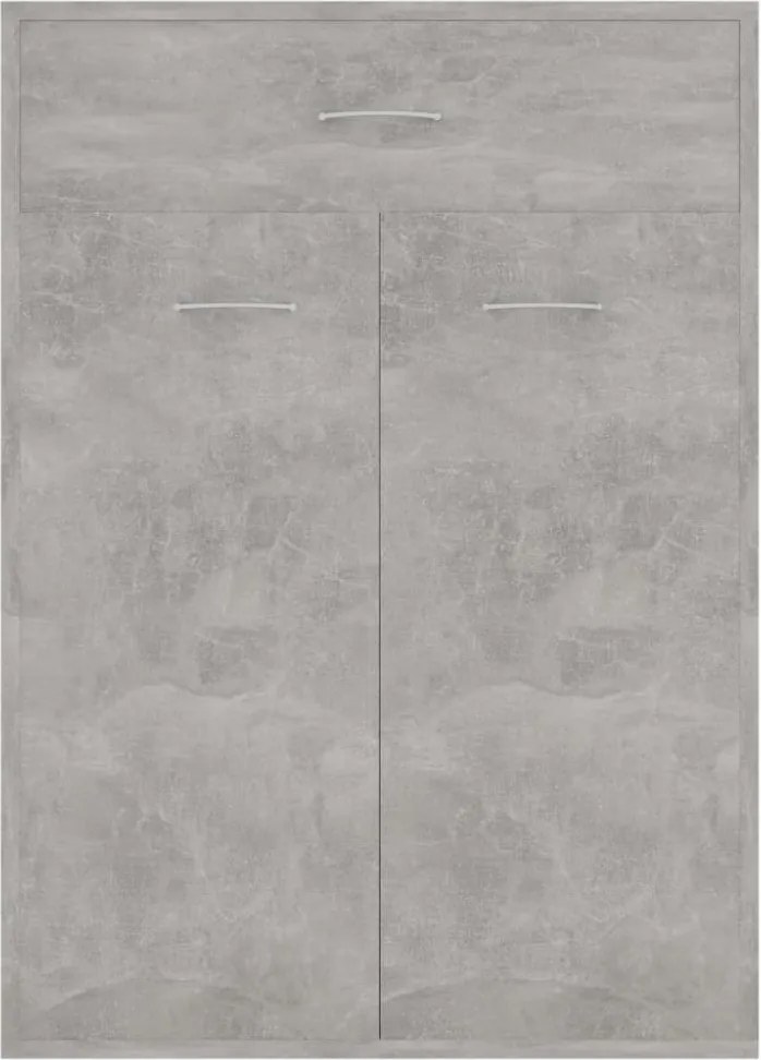 betonszürke szerelt fa cipősszekrény 60 x 35 x 84 cm