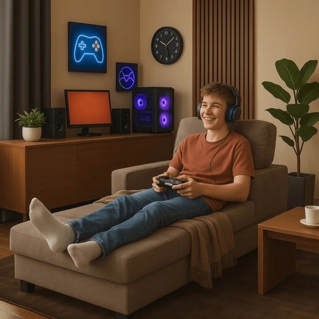 Modern Fotel Barnás-Bézs Színben. NEO