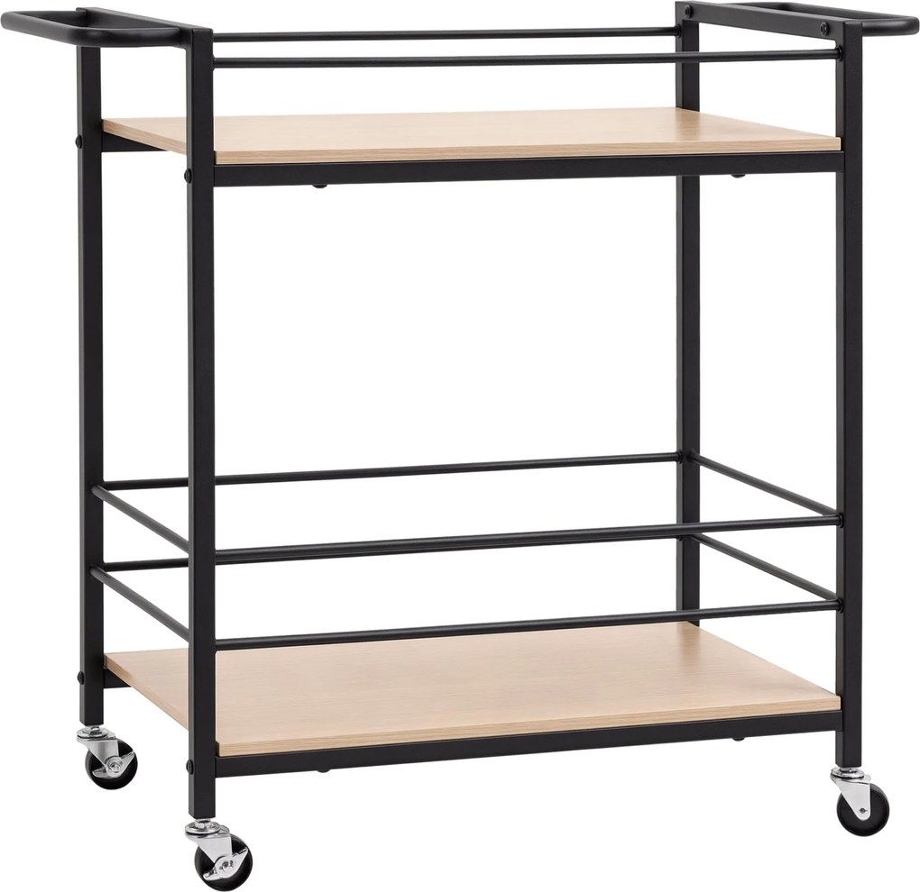 HOMCOM Konyhai Kocsi Szerviz Kocsi Tároló Kocsi F Side Table 2 Szinttel és Fogantyúval | Konyha és Étkező, Teherbírás 60 kg, Forgácslap, 82 x 40 x 75