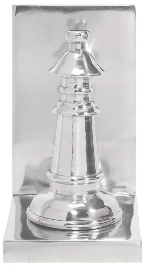 Könyvtámaszok 2 db Ezüst 11x12x19,5 cm Alumínium Sakk