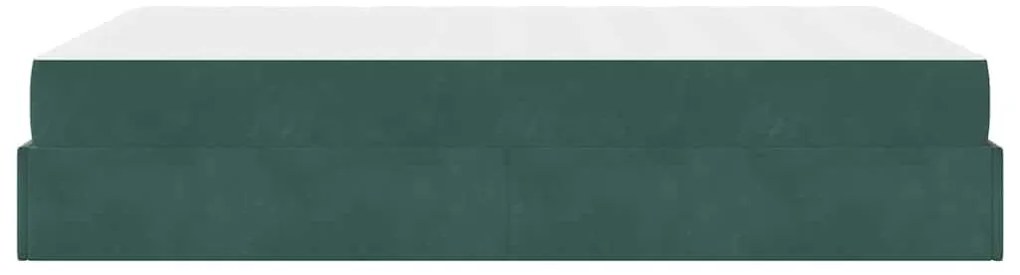 Ágykeret Sötétzöld 160 x 200 cm Bársony